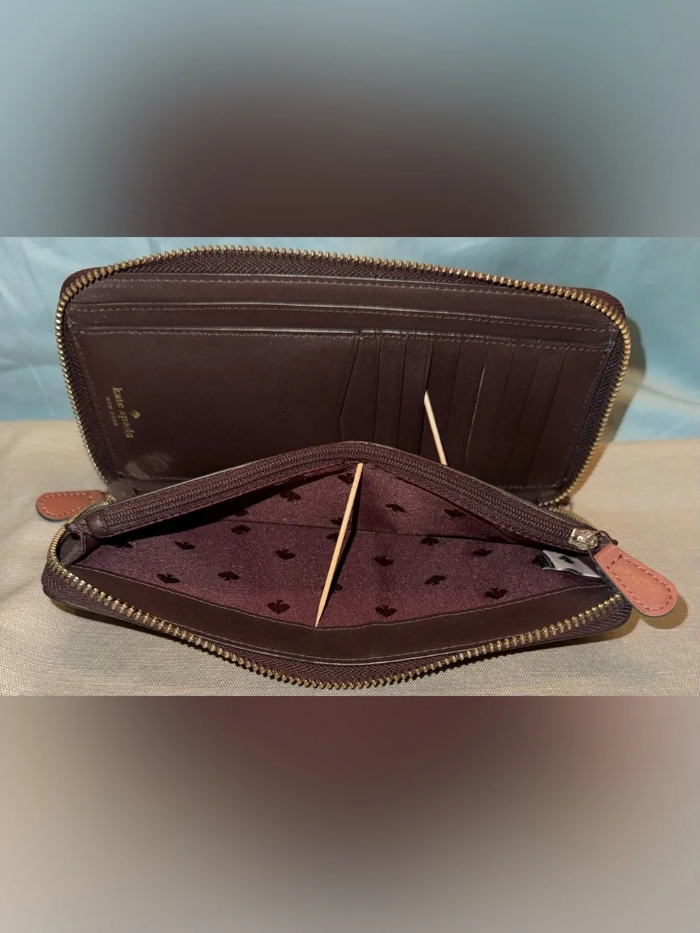 kate spade New York Color-block Double Zip Around Saffiano Continental Wallet
